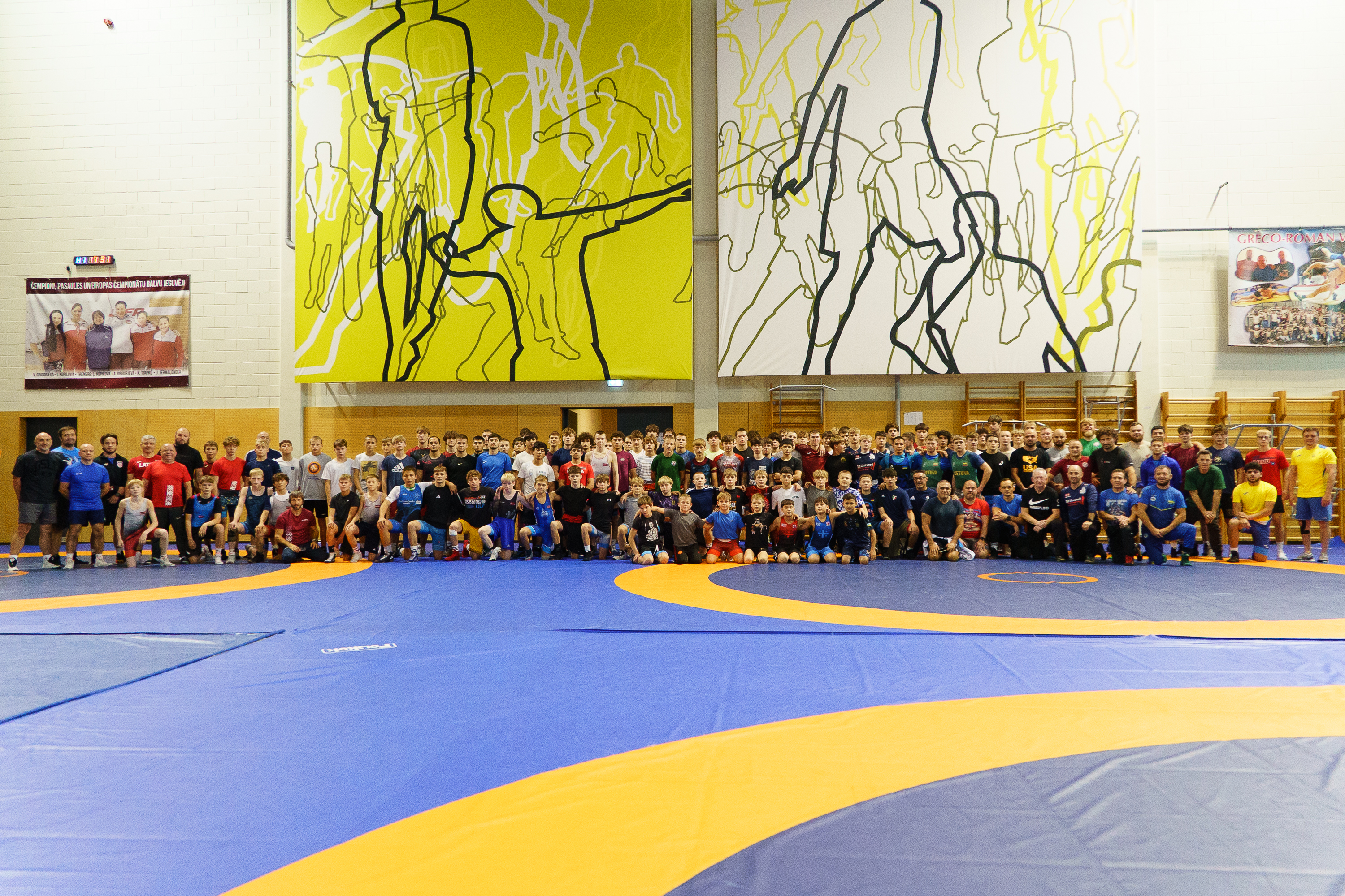 Dinaburg Cup wrestlers and coaches at the training camp